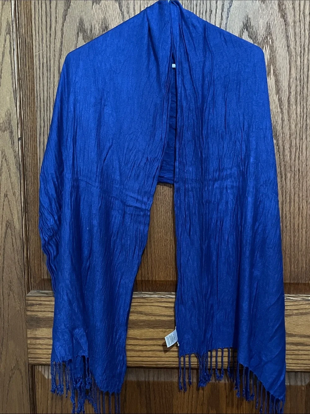 Women's Vibrant Blue Fringed Wrap Scarf